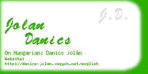jolan danics business card